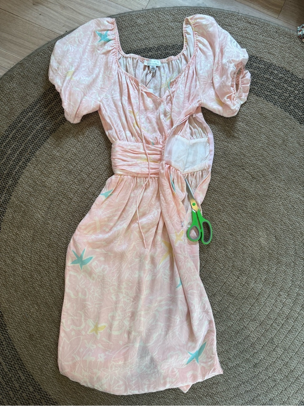 Vintage 80s Silks St. Gillian 100% silk midi dress pink pastels Extra Small (XS) - Picture 11 of 13